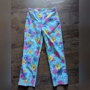 Lily Pulitzer White Label Floral Pants Size 2